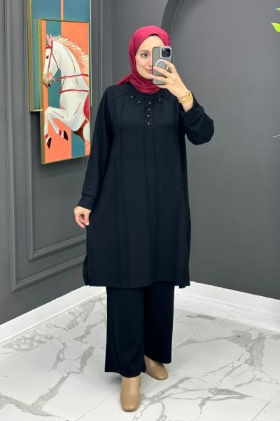 Liva Taşlı Takım - Siyah  Siyah