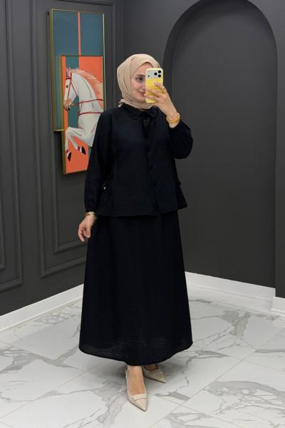 Maya Etekli Takım-Siyah Siyah