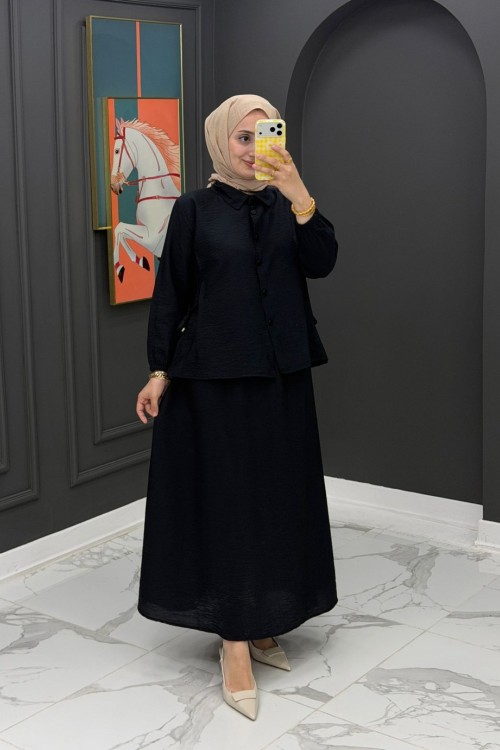 Maya Etekli Takım-Siyah Siyah