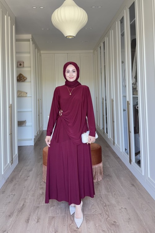 Meyra Etekli Takım-Bordo Bordo