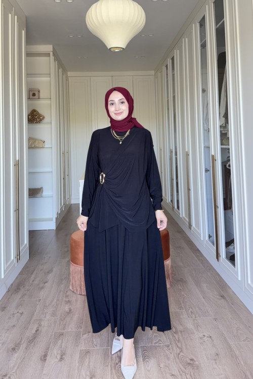 Meyra Etekli Takım - Siyah Siyah