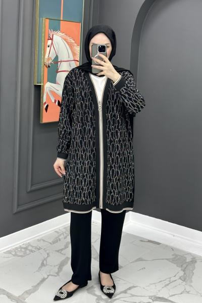 Mina Taşlı Takım - Siyah  Siyah