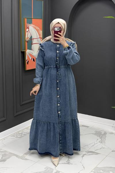 Mira Kot Elbise - Mavi Mavi