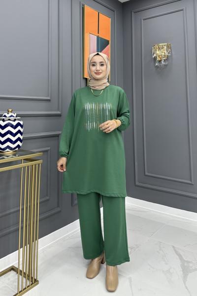 Mısra Tesettür Takım- Zümrüt Zümrüt