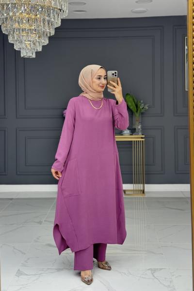 navide tesettür takım - gül Gül