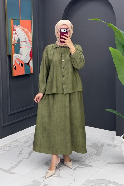 Nehir Etekli Takım - Yeşil  Yeşil