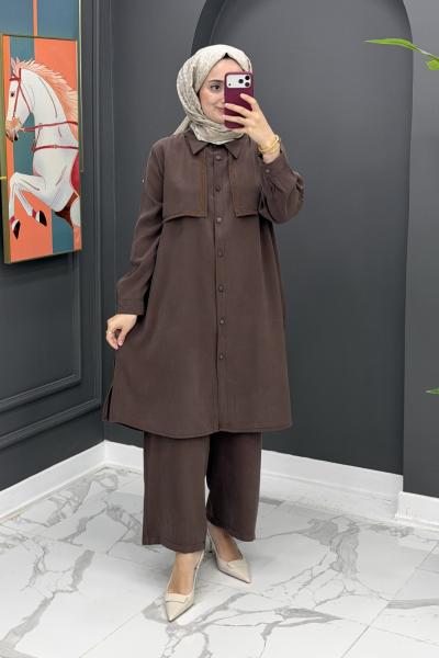 Nevra Takım - Kahve Kahverengi