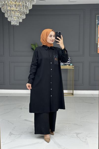 nurcan tesettur takım - siyah Siyah