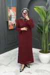 Örme İçlikli Elbise - Bordo Bordo
