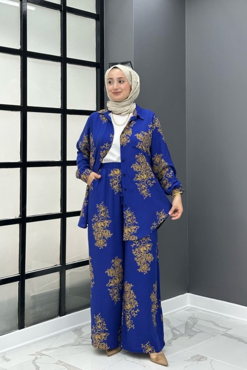 Osmanlı Desen Takım - Saks Saks Mavisi