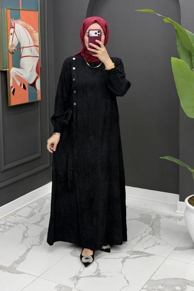 Puane Elbise - Siyah Siyah