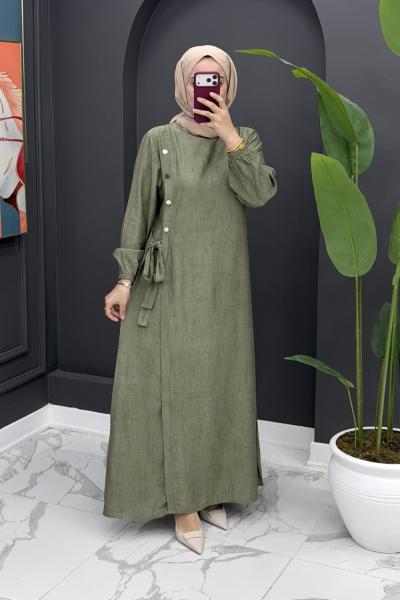 Puane Elbise - Yeşil Yeşil