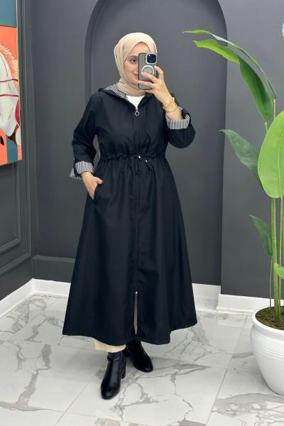 Qarin Uzun Trench - Siyah  Siyah