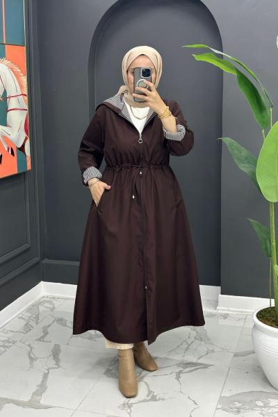 Qarin Uzun Trench - Kahve Kahverengi