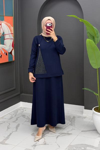 Rabiş etekli Takım - Lacivert Lacivert