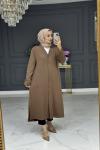 Rabiş uzun fitilli hırka - vizon Vizon