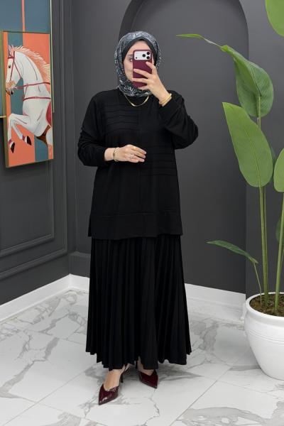 Safinaz Etekli Takım - Siyah Siyah