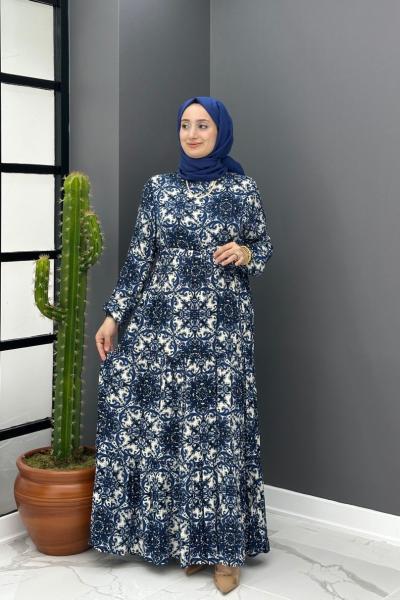Safir Elbise - Lacivert Lacivert