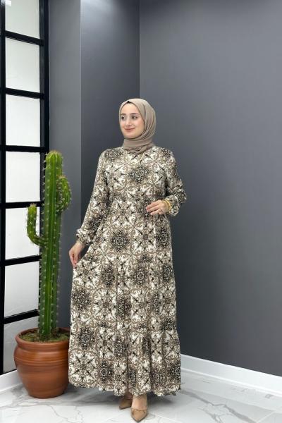 Safir Elbise - Bej Bej