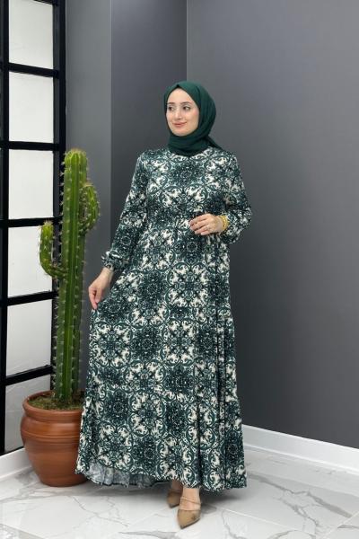 Safir Elbise - Yeşil Yeşil
