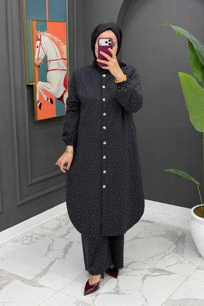 Sena Taşlı Takım - Gri Gri