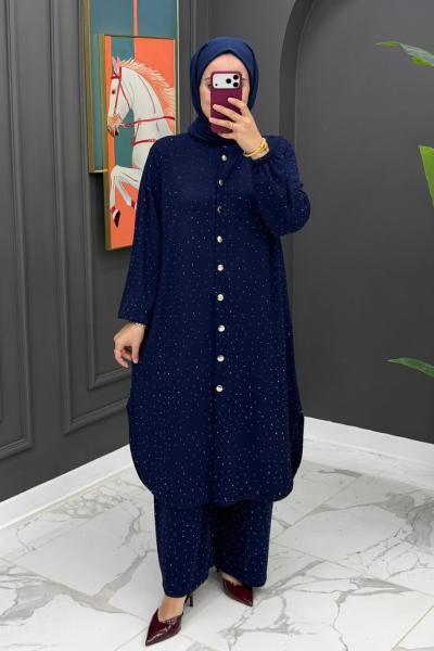 Sena Taşlı Takım - Lacivert Lacivert