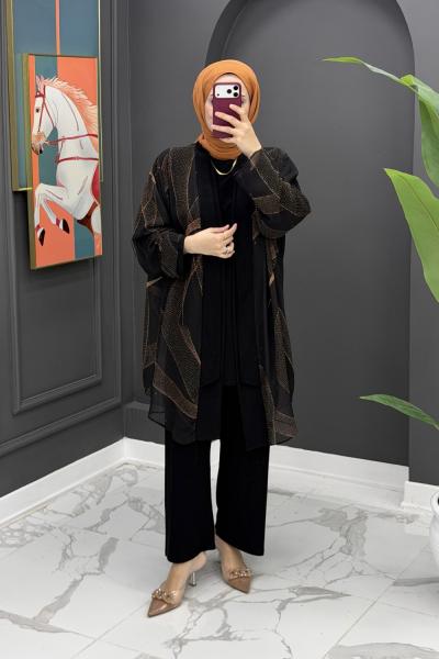 Sibel Üçlü Takım - Siyah Siyah