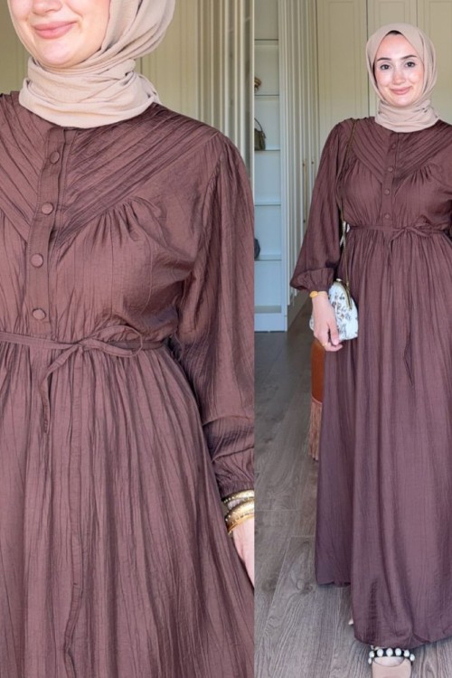 Şimal Elbise - kahve Kahverengi