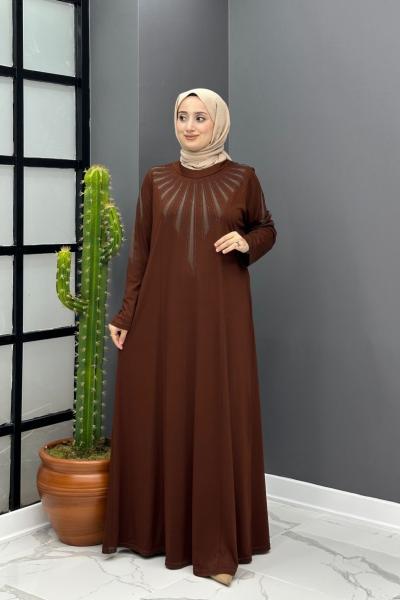 Sonay Elbise - Kahve Kahverengi