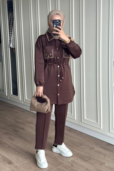 Sünbül Takım - Kahve Kahverengi