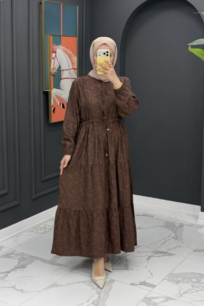Şura Elbise - kahve Kahverengi