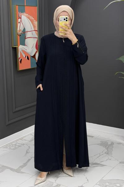 Taş Detaylı Tasarım Ferace-Lacivert Lacivert