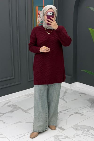 Uygun Triko Kazak - Bordo Bordo