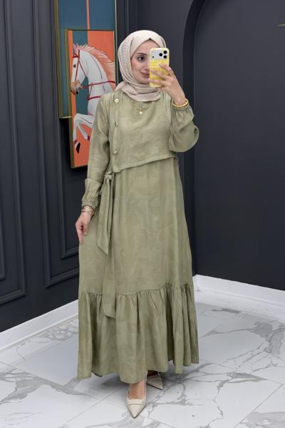 Venessa elbise - yeşil Yeşil