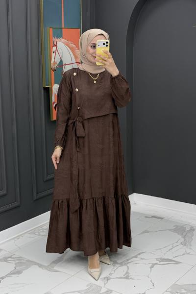 Venessa elbise kahve Kahverengi