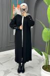 Yade Uzun Hırka - Siyah  Siyah