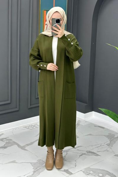 Yade Uzun Hırka -Yeşil  Yeşil