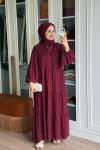 Zeliş Elbise -Bordo Bordo