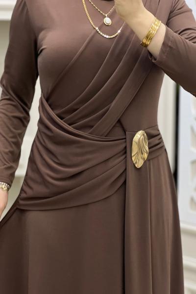 Aheste Sendy Elbise Kahverengi
