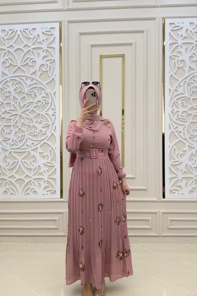 Azel Şifon Elbisem Pembe