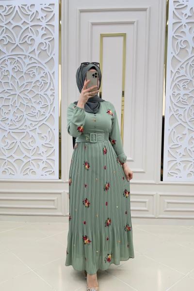 Azel Şifon Elbisem Yeşil