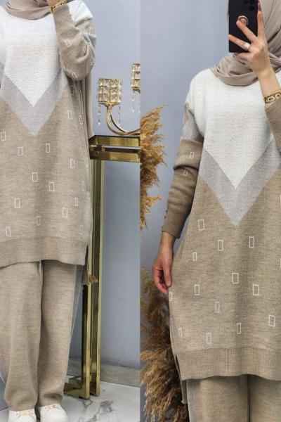 Çam İkili Takımım Taş Rengi