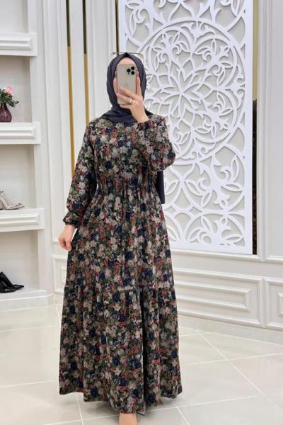 Çelen Tesettür Elbise Haki