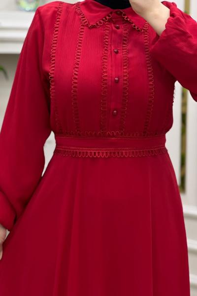 Dantel Elbise Kırmızı