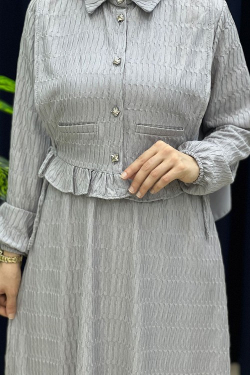 Esinti Elbise Gri