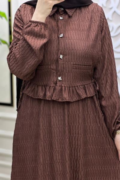 Esinti Elbise  Kahverengi