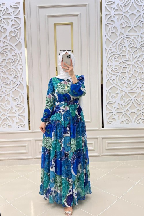 Gülnaz Elbise Mavi