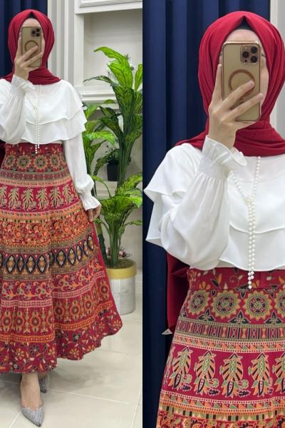 Hint etek  Kırmızı Ayçiçeği