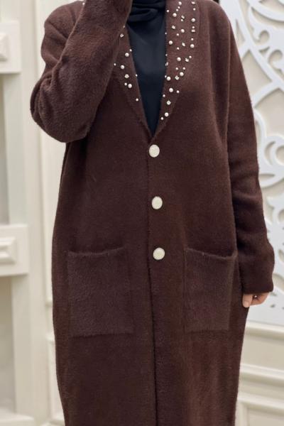 İnci Hırka  Kahverengi