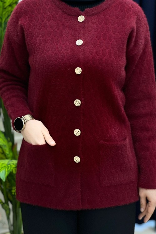 İzel Yumoş Hırka Bordo